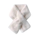 MaNMaNing Beyaz-Bir Peluş Polar Kadın Atkı