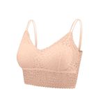 MaNMaNing Bralet Bandeau Dail Favo Straplez Bej Kaşkorse Dantelli Yapışkanlı Spor Kadın Sütyen