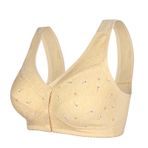 MaNMaNing Bralet Bej Çiçek Desenli Sırtı Açık Telsiz Büyük Beden Kadın Sütyen
