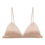 MaNMaNing Bralet Bej Saten Göğüs Pedli Kadın Hamile Sütyeni