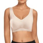 MaNMaNing Bralet Bej Straplez Hafif V Yaka Günlük Kadın Sütyen