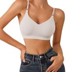 MaNMaNing Bralet Beyaz Dikişsiz Hafif Rahat Spor Kadın Sütyen