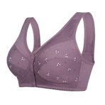 MaNMaNing Bralet Mor Çiçek Desenli Sırtı Açık Telsiz Büyük Beden Kadın Sütyen