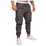 MaNMaNing Chinos Jopping Koyu Gri-E Dar Kesim Erkek Kargo Kot Pantolon