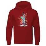 MaNMaNing Cosplay Kırmızı Karnaval Baskılı Uzun Kollu Erkek Sweatshirt