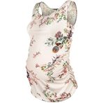 MaNMaNing Crewneck Tank Top Bej Esnek Rahat Kolsuz Kadın Hamile Bluz