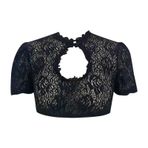 MaNMaNing Dirndl atlet kadın dantel askılı siyah iç çamaşırı şık geleneksel bluz bayan Dirndl üst giyim Oktoberfest bira festivali için, Siyah, 6XL