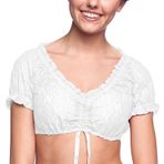 MaNMaNing Dirndl atlet kadın dantel askılı siyah şık Basic geleneksel bluz kadın Oktoberfest iç çamaşırı üst giyim, Beyaz, 3XL