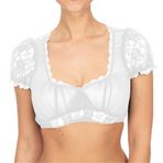 MaNMaNing Dirndl atlet kadın dantel askılı siyah şık iç çamaşırı geleneksel bluz kadın Oktoberfest Top Basic için, Beyaz, L