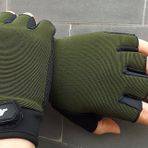 MaNMaNing Eldiven Kaymaz Bisiklet Yarım Bisiklet Erkek Fitness Spor Parmak Eldiven Eldiven M409 (Askeri Yeşili, L)
