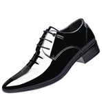 MaNMaNing Erkek elbise resmi ayakkabılar moda deri ayakkabı sivri burun düşük topuklu Lace Up katı siyah rahat İngiliz Oxford ayakkabı Loafer'lar üzerinde kayma ayakkabı, siyah, 6 UK
