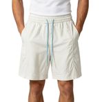 MaNMaNing Erkek hafif kısa pantolon, lastik belli ve beş cepli, rahat, nefes alır, yazlık şort, erkek, basic plaj şortu, gri (light grau), L