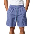 MaNMaNing Erkek hafif kısa pantolon, lastik belli ve beş cepli, rahat, nefes alır, yazlık şort, erkek, basic plaj şortu, Mor, M