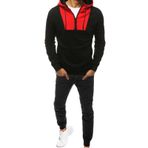 MaNMaNing Erkek koşu eşofmanı klasik set polar astarlı sıcak polyester takım erkekler için rahat sweatshirt ve antrenman pantolonu uzun kollu 3XL, Siyah, L