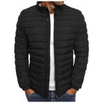 MaNMaNing Erkek Puffer Ceket Büyük Beden Hafif Ceket Fermuarlı Cep Çıkarılabilir Kapüşonlu Parka Pamuk Dolgulu Aşağı Ceket Üst Bluz, N Siyah, XL