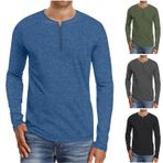MaNMaNing Erkek uzun kollu tişört, yuvarlak yakalı, pamuk, Siyah (01), 3XL