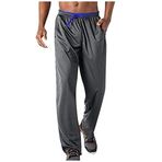 MaNMaNing Eşofman altı erkek nefes alan koşu eşofmanı, file jogging pantolonu, fermuarlı, koşu pantolonu, erkek pantolonu için cepli, koşu pantolonu, eşofman altı, antrenman pantolonu, Gri, L
