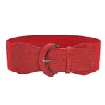 MaNMaNing Etekler kadınlar için moda bel kemeri esnek kemer deri elastik kemer elbise dekorasyon bayanlar kalem etek kalem etek seksi etek Boho etek, kırmızı, One Size