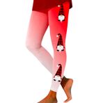 MaNMaNing Flare Noel Baskılı Moda Yüksek Belli Watermelon Red Kadın Tayt