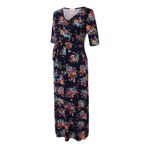 MaNMaNing Hamile elbise kadınlar için kısa kollu çiçek baskılar hemşirelik elbise gecelik emzirme Nightshirt elbise hamile giysileri, koyu mavi, S