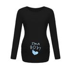 MaNMaNing Hemşirelik üstleri kadınlar için düzensiz baskı etek Tee gömlek rahat uzun kollu mürettebat boyun T Shirt emzirme hamile giysileri emzirme, siyah, S