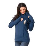 MaNMaNing Hoodie Mavi Uzun Kollu Kapşonlu Kadın Hamile Bluz