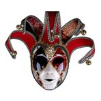 MaNMaNing Jaluzi Maskeleri Karnaval Paskalya Dekorasyonu Reçine Duvar Süsü Yetişkin Cosplay Müzik Maskesi Kadın Venedik Maskeleri (Kırmızı, Tek Boyut)