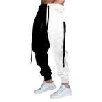 MaNMaNing Joggers Casual Slim Hip Hop C-Beyaz Dijital Baskılı Erkek Eşofman