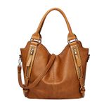 MaNMaNing Kadın Crossbody çanta moda yumuşak deri omuz Hobos çanta Tassle Charm Zip up üst kolu büyük bayanlar rahat sırt çantası, bir, One Size