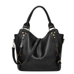 MaNMaNing Kadın Crossbody çanta moda yumuşak deri omuz Hobos çanta Tassle Charm Zip up üst kolu büyük bayanlar rahat sırt çantası, siyah, One Size