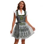 MaNMaNing Kadın Dirndl elbise, kısa kollu, bira baskılı, kostüm elbisesi, Oktoberfest sahnesi, hizmetçi kıyafeti, asker yeşili, S