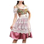 MaNMaNing Kadın Dirndl elbise, kostümlü oyun, garson, sahne performansı, kostüm elbisesi, Oktoberfest bira festivali için hizmetçi kostümü, Pembe., 40
