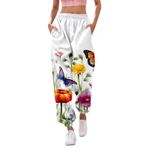 MaNMaNing Kadın Günlük Spor Salonu Spor Jogger Eşofman Altı ve Kışlık Eşofman Altı Cepli Pantolon Baskılı Bol Elastik Bel Pantolonu, Günlük Hip Hop, Spor Salonu, Koşu için, beyaz bir, XXL
