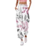 MaNMaNing Kadın Günlük Spor Salonu Spor Jogger Eşofman Altı ve Kışlık Eşofman Altı Cepli Pantolon Baskılı Bol Elastik Bel Pantolonu, Günlük Hip Hop, Spor Salonu, Koşu için, Beyaz-g, XXL