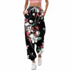 MaNMaNing Kadın Günlük Spor Salonu Spor Jogger Eşofman Altı ve Kışlık Eşofman Altı Cepli Pantolon Baskılı Bol Elastik Bel Pantolonu, Günlük Hip Hop, Spor Salonu, Koşu için, Kırmızı-ı, S