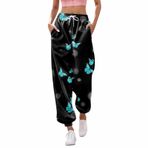MaNMaNing Kadın Günlük Spor Salonu Spor Jogger Eşofman Altı ve Kışlık Eşofman Altı Cepli Pantolon Baskılı Bol Elastik Bel Pantolonu, Günlük Hip Hop, Spor Salonu, Koşu için, Nane Yeşili-f, XL