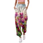 MaNMaNing Kadın Günlük Spor Salonu Spor Jogger Eşofman Altı ve Kışlık Eşofman Altı Cepli Pantolon Baskılı Bol Elastik Bel Pantolonu, Günlük Hip Hop, Spor Salonu, Koşu için, Sıcak Pembe-c, S
