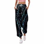 MaNMaNing Kadın Günlük Spor Salonu Spor Jogger Eşofman Altı ve Kışlık Eşofman Altı Cepli Pantolon Baskılı Bol Elastik Bel Pantolonu, Günlük Hip Hop, Spor Salonu, Koşu için, Siyah-i, XL