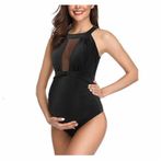 MaNMaNing Kadın hamile mayosu, yazlık, plaj kıyafeti, sağlam, boyundan bağlı, bikini mayosu, hamile mayosu, şık, Siyah, XXL