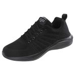 MaNMaNing Kadın koşu eğitmenleri hafif esnek yürüyüş ayakkabıları Lace up örgü rahat nefes katı yumuşak kalın taban yastıklı düz tabanlı rahat bayanlar spor ayakkabı, siyah, 4.5 UK 3X-Narrow