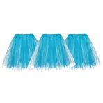 MaNMaNing Kadın Lace Up Mesh Tutu Etek Dans Moda Etek Yarım Etek Kadınlar için 3 Adet Etekler Karnaval için, Mavi, Tek Beden