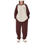MaNMaNing Kadın Pijama Üniseks Üst Pantolon Sonbahar Kış Flanel Sıcak Yumuşak Kışlık Hırka Takım Gecelik Bayan Rahat Büyük Beden Kısa Pijama, Kahve, L