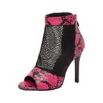 MaNMaNing Kadın Stiletto Yüksek Topuk Sandalet Moda Deri Örgü Açık Burun Yüksek Üst Platform Çizmeler Sandalet Rahat Bayanlar Nefes Rahat Düğün Balo Sandalet, sıcak pembe, 5 UK 3X-Narrow