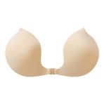 MaNMaNing Kadın Sütyeni Kaldırma Yapışkan Sütyen Nefes Alabilir Straplez Ön Düğme Sütyen Yapışkanlı Push Up Silikon Sütyen Düğün Backless Elbise Yapışkan Sütyen, Günlük Sütyen, Haki B, One Size