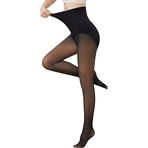 MaNMaNing Kadın Tayt Karın Contorl Moda Sıcak Kış Termal Polar Peluş Çorap Zayıflama Bacaklar Yarı Saydam Yoga Pantolonu Tayt, bir, One Size