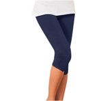 MaNMaNing Kadın Taytları Günlük Moda Elastik Pileli Kırpılmış Tayt Asılı Tendon Kalem Şort Tayt Büyük Beden, Kloş Tayt, Kırpılmış Tayt, lacivert, M
