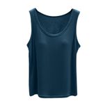 MaNMaNing Kadın yuvarlak yaka, kolsuz, dar kesim, ribana örgü, Crop Tank Top entegre kuplar ile sütyen gerekmez, iç çamaşırı içini göstermez, kolsuz üst giyim, kadın, Yeşil., XL