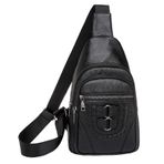 MaNMaNing Kadınlar için çanta Crossbody göğüs çantası yumuşak deri duygu Crossbody çanta büyük kapasiteli Retro omuzdan askili çanta seyahat çantası bayanlar büyük seyahat sırt çantası, siyah, One Size