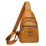 MaNMaNing Kadınlar için çanta Crossbody göğüs çantası yumuşak deri duygu Crossbody çanta büyük kapasiteli Retro omuzdan askili çanta seyahat çantası bayanlar büyük seyahat sırt çantası, Yellow, One Size