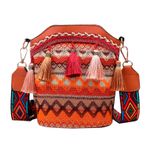 MaNMaNing Kadınlar için çanta Crossbody nedensel Crossbody çanta etnik püskül Sling çanta bayanlar büyük Anti hırsızlık Tote bayanlar küçük deri Tote, kahverengi, One Size